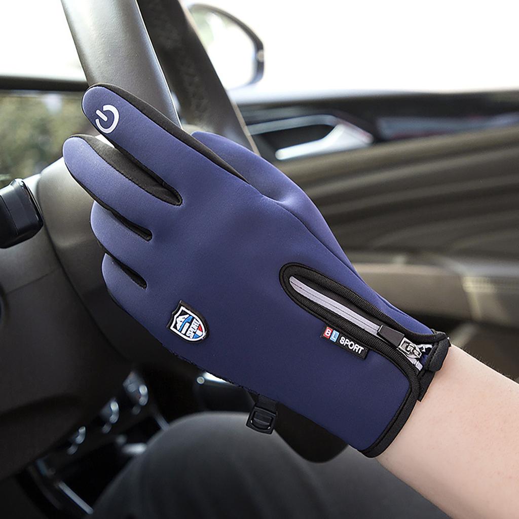 Touchscreen Fleece Insulated Gloves, Thermal Windproof Snow-Proof Warm Gloves Winter Sports Ski Riding Bike Mittens