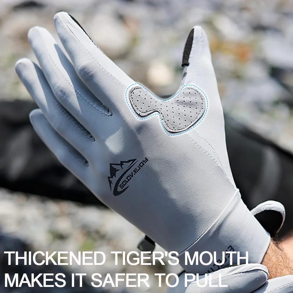 OLIKEI Ice Silk Защита от солнца рыболовные перчатки для мужчин летние анти-УФ-лучи для спорта на открытом воздухе велосипедные перчатки противоскользящие дышащие сенсорный экран