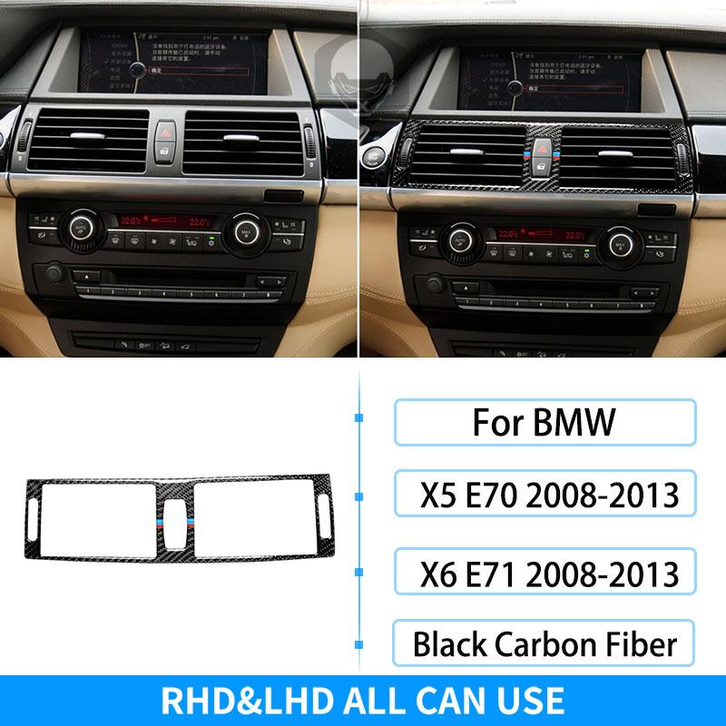 RRX для BMW X5 E70 X6 E71 2008-2013 углеродное волокно, внутреннее воздуховыпускное отверстие, противозапотевающая фурма, навигационная панель, декоративная накладка