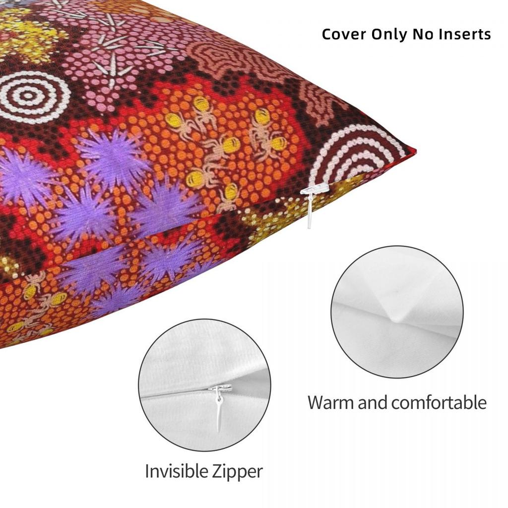 Australian Aboriginal Art 2 Square Pillowcase Polyester Linen Velvet Creative Zip Decorative Sofa Cushion Cover