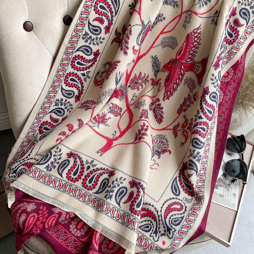 Популярная шаль на осень и зиму, уличный женский шарф, офисное одеяло, кашемировый шарф с бахромой, теплый шарф, прямая трансляция