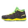 Li Ning WOW 3 Амортизирующие, износостойкие кроссовки для баскетбола средней высоты Мужские Черный Зеленый Желтый ABAJ013-20