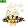 Handmade Pearl Flower Brooches For Women Unisex Color Crystal Flower Party Office Brooch Pins Gifts