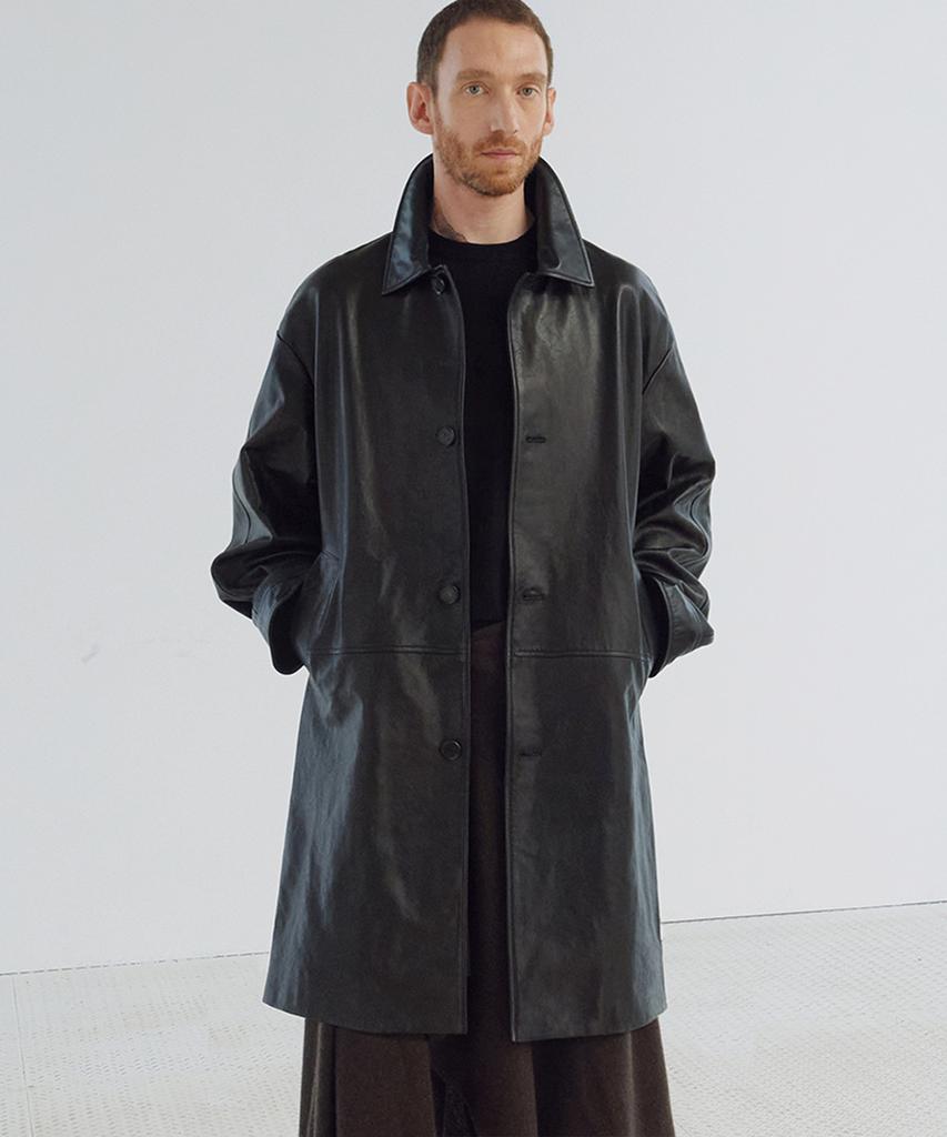 UMARMUNG Italian Vegetable Lambskin Half Coat_Earthy Black