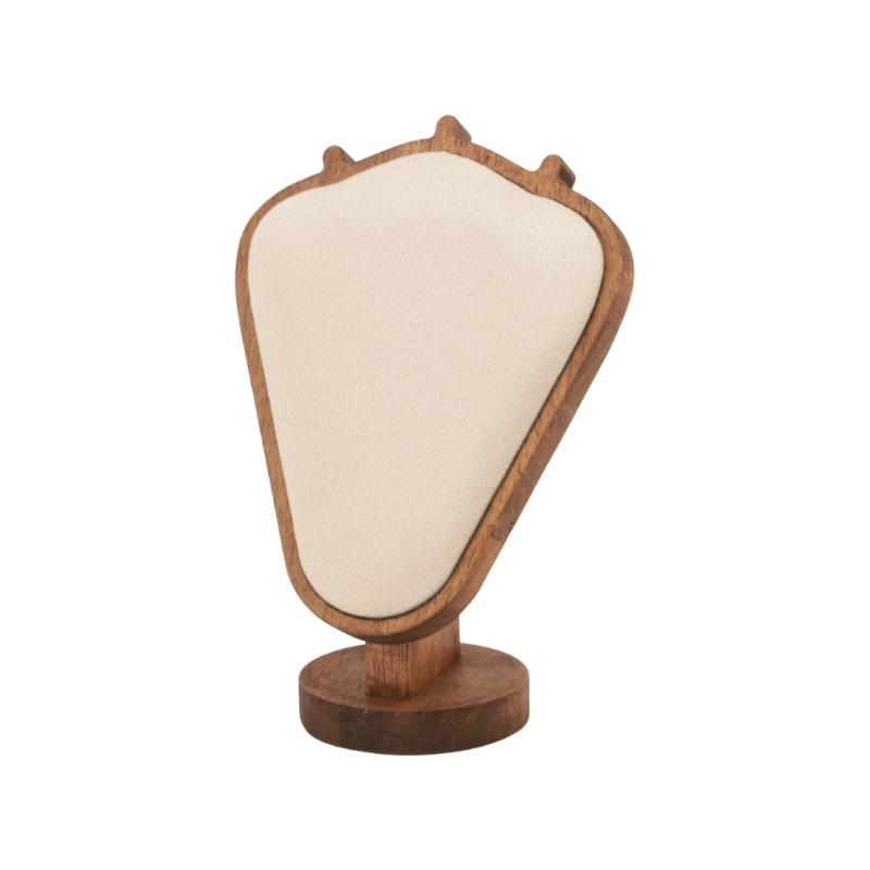 Элегантный прочный стенд для ожерелий из ворса, небольшой деревянный держатель для ювелирных изделий, портативный аксессуар для витрины на прилавке