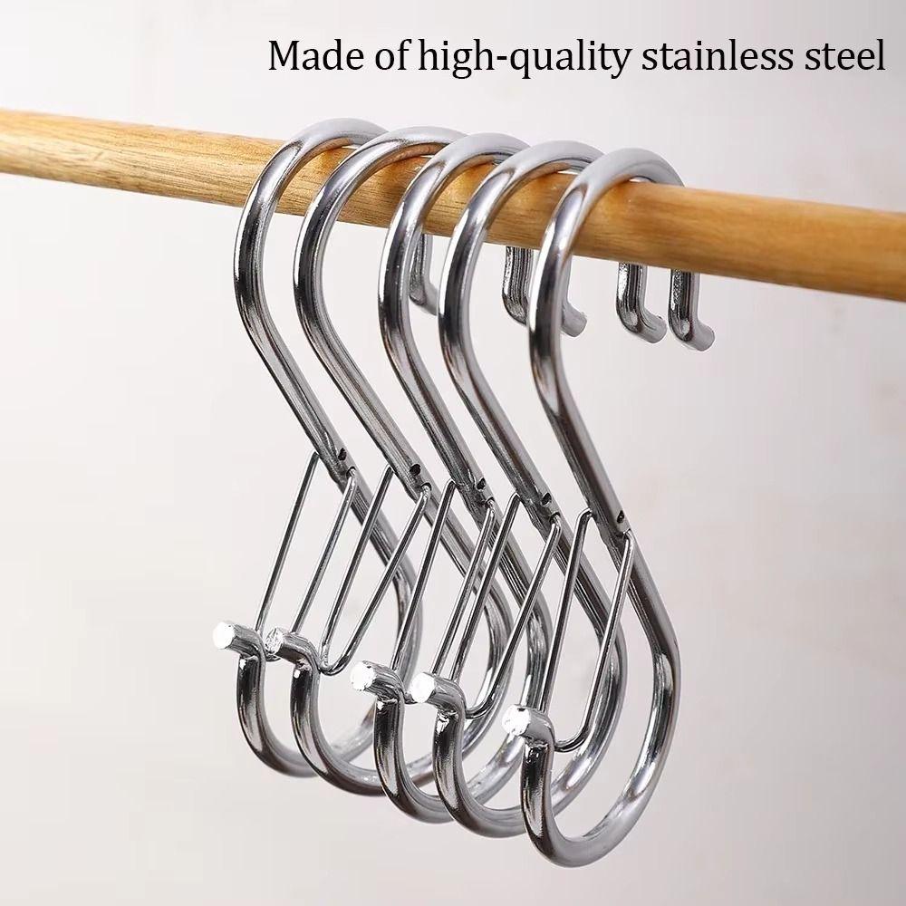 10Pcs Windproof Kitchen Pot Rack Hooks S-Shape Garden Hanging Clasp Bathroom Accessories