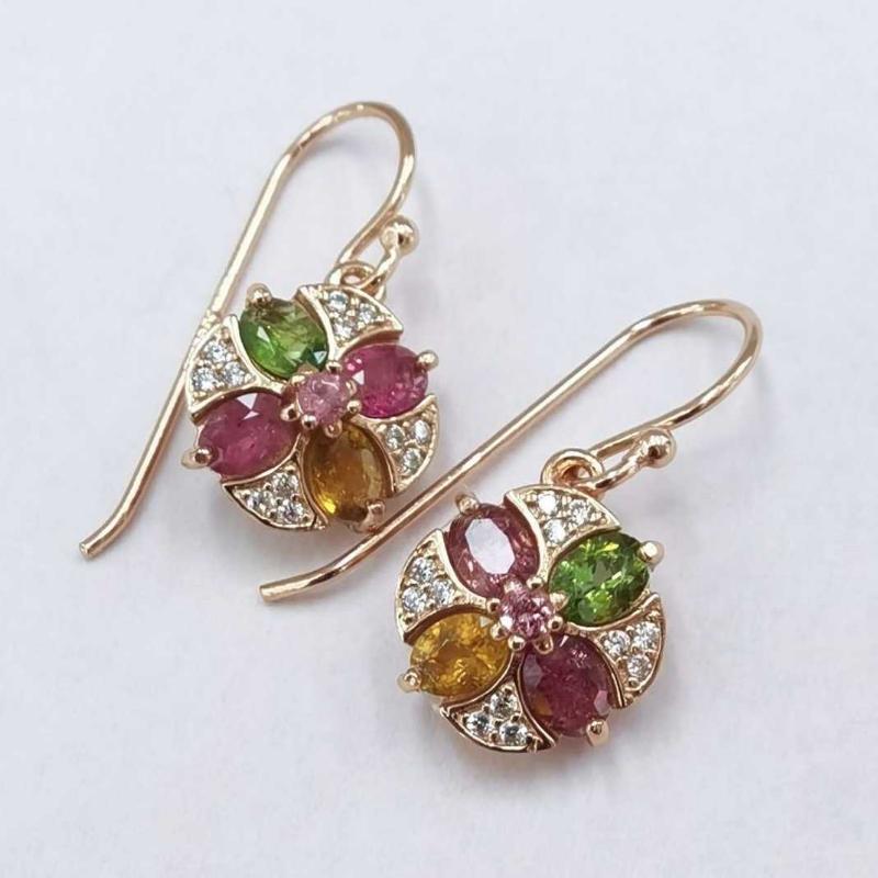 Sace Gems Серьги-капли для женщин, стерлинговое серебро 925 пробы, 3*4 мм, серьги-гвоздики из натурального турмалина, Свадебная вечеринка, изящные ювелирные изделия, подарок