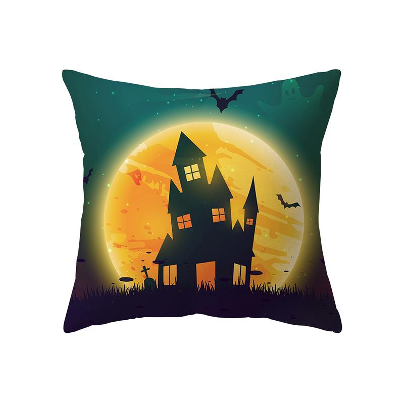 Страшная тема Хэллоуина, тыква, летучая мышь, черный кот, принт, чехол для подушки, домашний декор, декор для дивана, наволочка