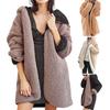 Женское пальто, модное утолщенное пальто с длинными рукавами, мягкая текстура, сплошной цвет, повседневная одежда, полиэстер, застежка-молния, женское плюшевое пальто с капюшоном для улицы