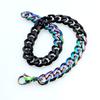 New 316L stainless steel iridescence and black dual Hip hop bracelet anklet