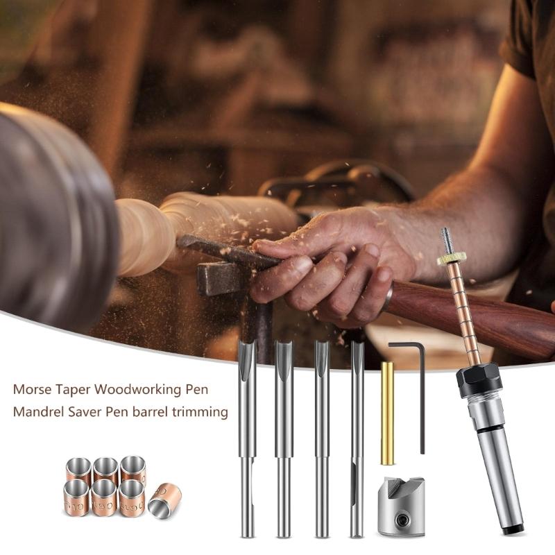 Woodworking Pen Making Mandrel Mill Cutter Head Woodworking Pen Mandrel Savers Pen Barrels Trimming Set for Pen Making