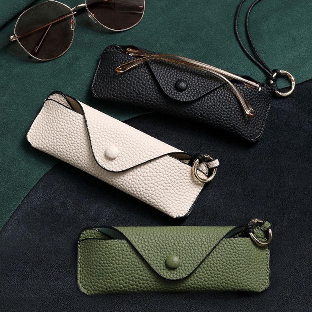 Anti Pressure Sunglasses Storage Bag With Lanyard Glasses Case Retro Protective Cover  Women
