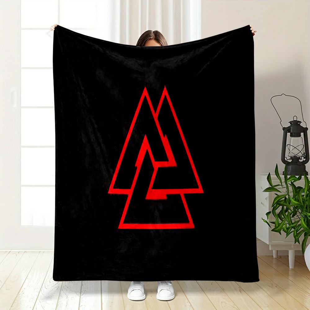 Viking Valknut Symbol bedroom blanket - printed Flannel blanket for bedroom, living room, sofa, and nap