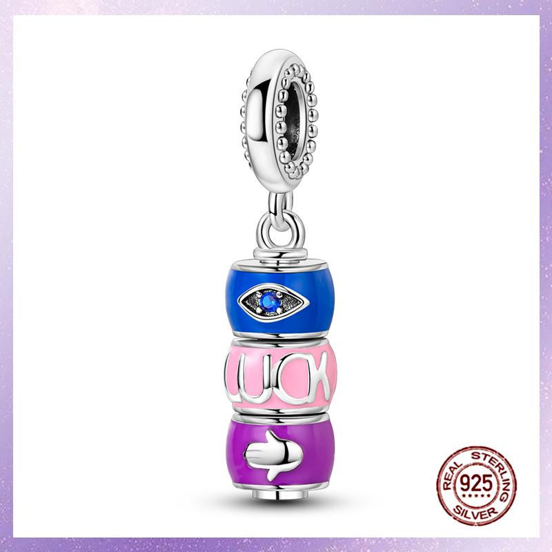 Фиолетовые Шармы Медный Fit Оригинальный Подвесной Браслет Бабочка Стекло Сердце Перо Клип Шарм Подвеска Светящаяся Бусина DIY Ювелирные Изделия