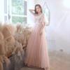 1 Art exam evening dress large size fat mm student performance host 50kg banquet temperament bridesmaid pink noble dress