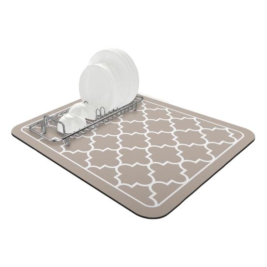 Коврик для сушки посуды Большой абсорбирующий коврик для сушки посуды для кухонной стойки Многофункциональный кофе-ванная комната