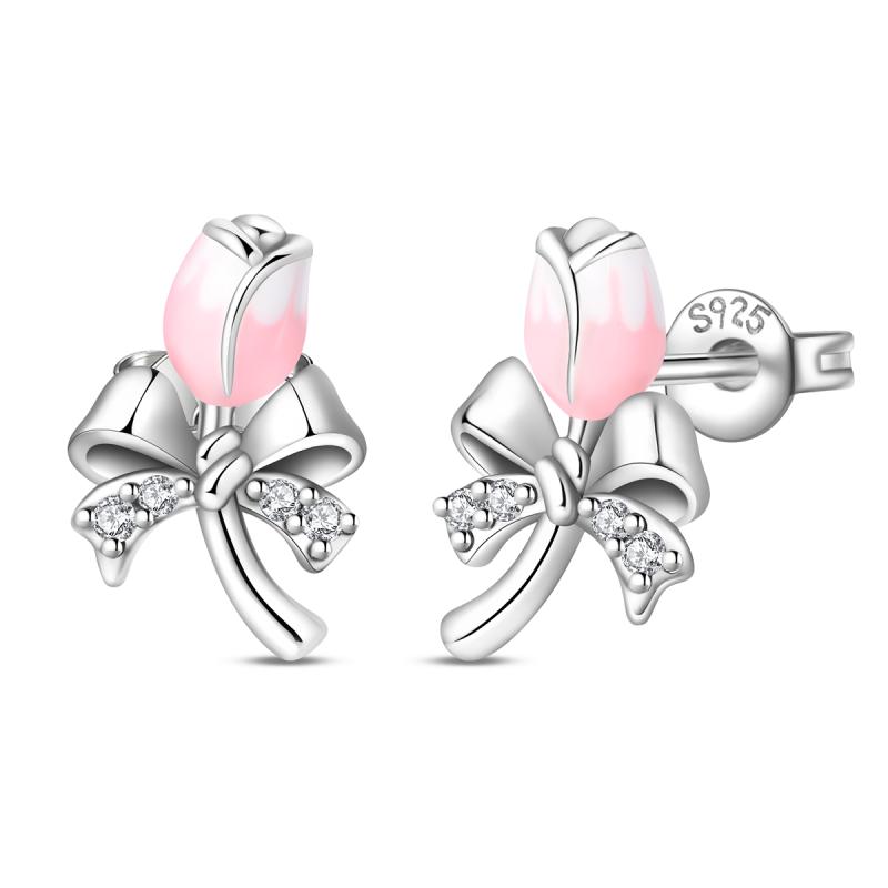 Original 925 Sterling Silver Tassel Earrings Women 2025 Zircon Ear Studs Sparkling Pave Hoop Earring Anniversary Jewelry Gift
