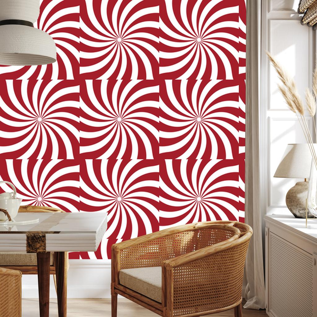 Hippie background wallpaper red, white and coral 50x1000