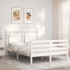 VidaXL Bed Frame with Headboard White 140x190 Cm Solid Wood 3194032