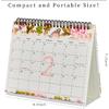 Desk Calendar 2026-2027, Small Desktop Calendar 6.8" x 8"with Floral Design, 18-Month Flip Calendar with Daily Blocks for Teacher, Office & Home,