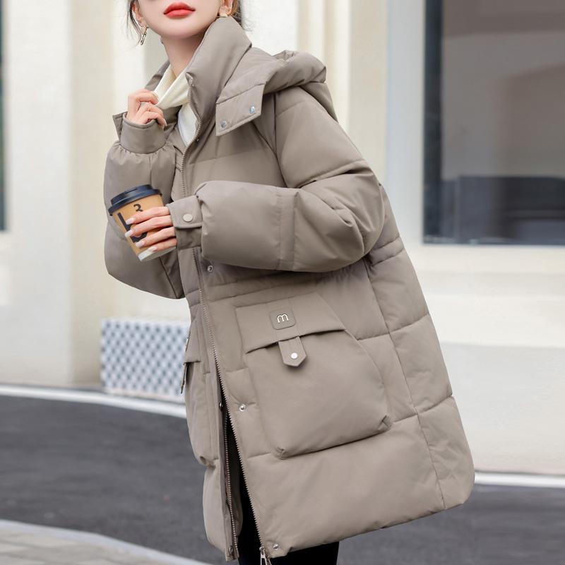 Модное зимнее пальто женское длинное парки с капюшоном свободное толстое теплое женские куртки