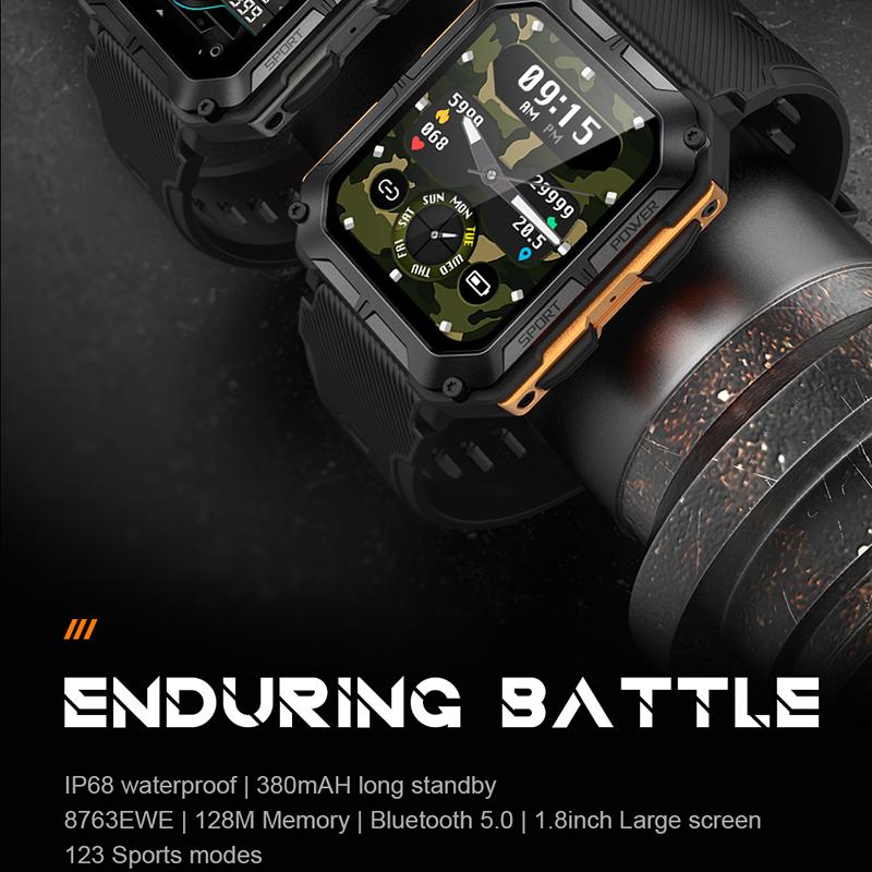 New C20 Pro Smart Watch Men Voice Assistant BT Wireless Call Business Outdoor Sports IP68 Waterproof Wristwatch For Android iOS