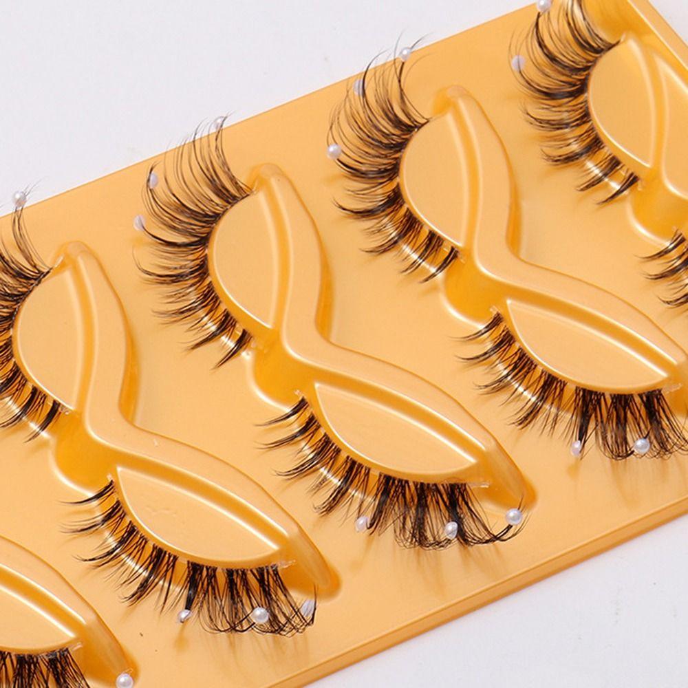 5 пар натуральных пушистых накладных ресниц из искусственной норки, портативные, декоративные ресницы для макияжа