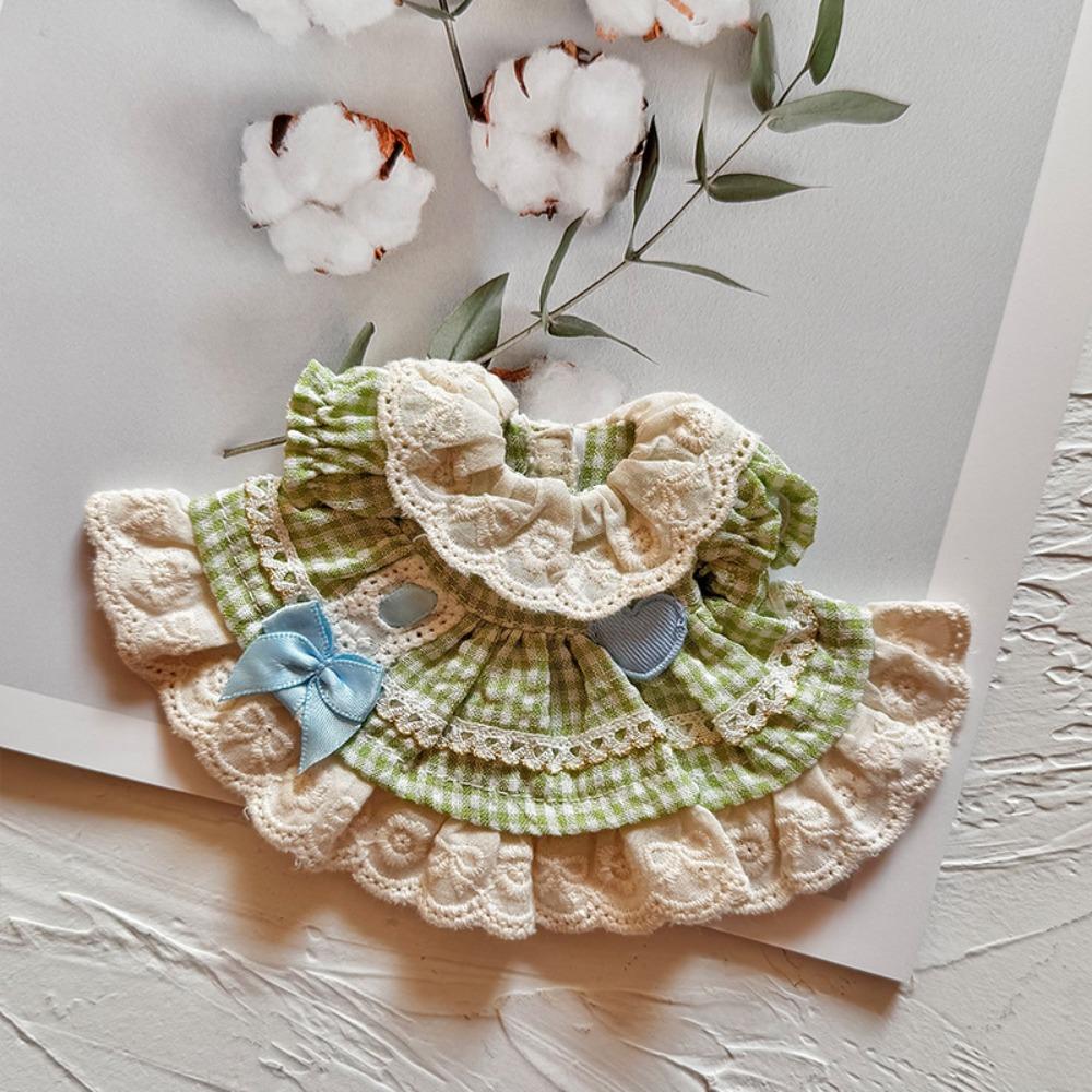 Plaid Doll Dress Up Clothes Cotton Kawaii Mini Doll Skirt Cute Exquisite Doll Skirt  10-15cm Doll