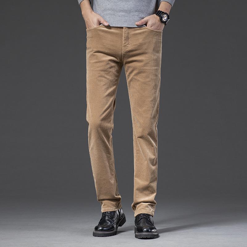 Мужские повседневные брюки из вельвета-стрейч - осень/зима, свободные, прямого кроя, универсальные брюки