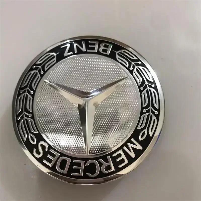 SUK3 Mercedes Benz Amg 75mm Black and Silver AMG Hubcap Center Cap Upgrade Wheel Hub Cover