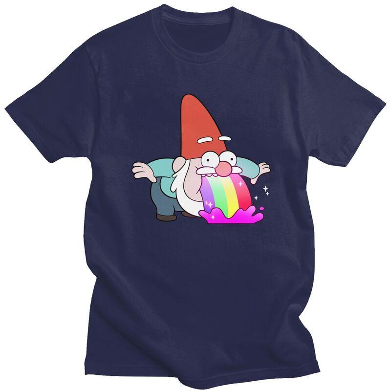 Мужская футболка с радужным принтом Gravity Falls в стиле манга, с коротким рукавом, хлопковая, модная, повседневная, приталенная
