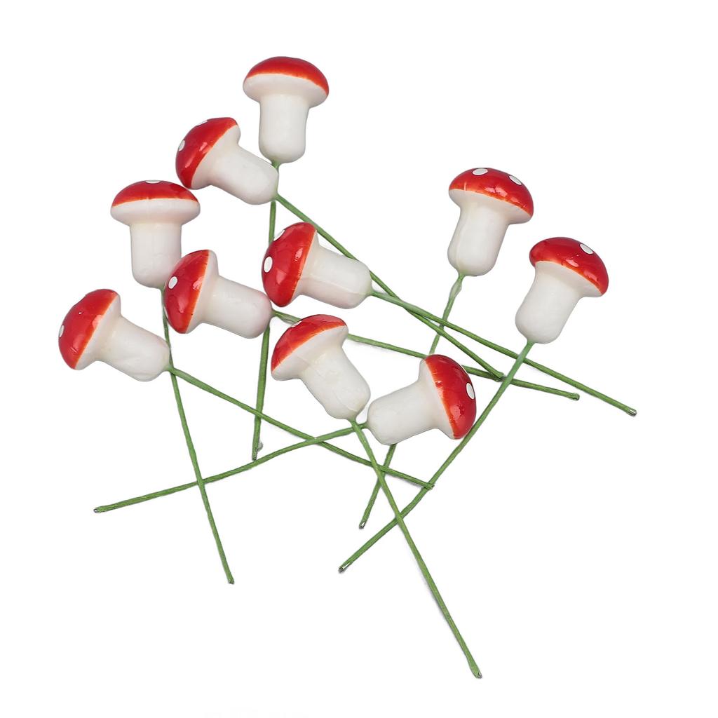 40PCS Mushroom Miniature Decoration Plastic Mushroom Pot Micro Landscape Decoration