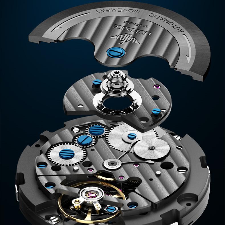 OUPINKE Мужские часы полностью автоматические механические часы с полым механизмом мужские часы высокого класса