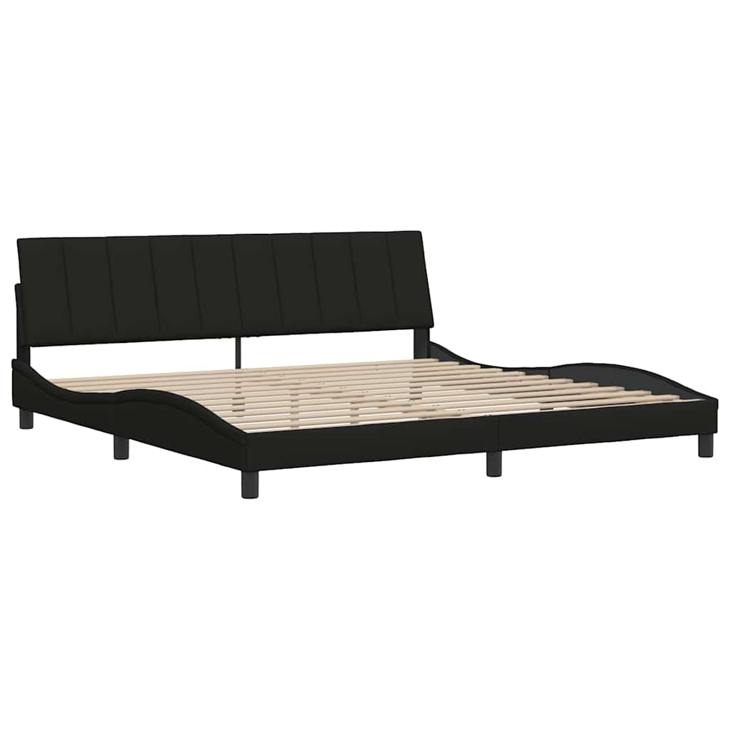Bed Frame without Mattress Hanko Black 200x200 cm Fabric