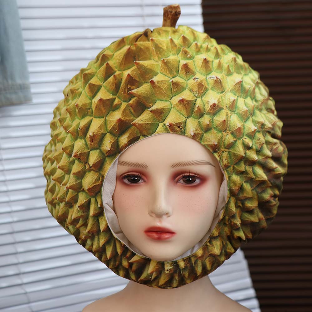 Comfortable Simulation Durian Hat Soft Cartoon Plush Hat Durian Headgear  Cross-dressing Shows
