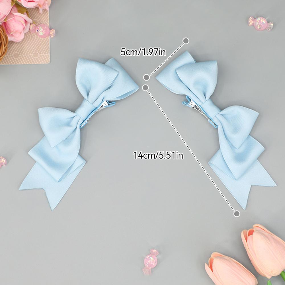 Handmade Big Bow Hair Clip Sweet Cool Girl Hairpin Japanese Double Ponytail Headwear Lolita Cosplay Headdress Jk Uniform Hair Accessory #468713