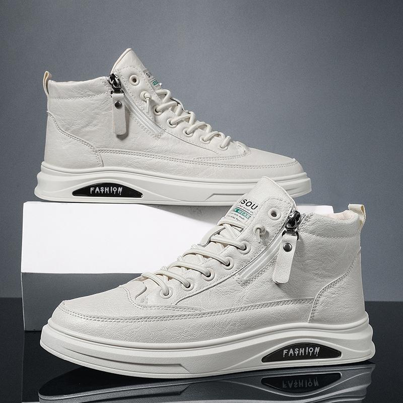 Men's Casual LU Leather Sports Shoes All-Match Wear-Resistant Men's Shoes Fashion High Top Skateboarding Shoes for Men Leisure Shoes
