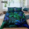 Palm Leaves Duvet Cover King Full Banana Leaves Bedding Set Hawaiian Tropical Leaves Green Branches 2/3pcs Polyester Quilt Cover