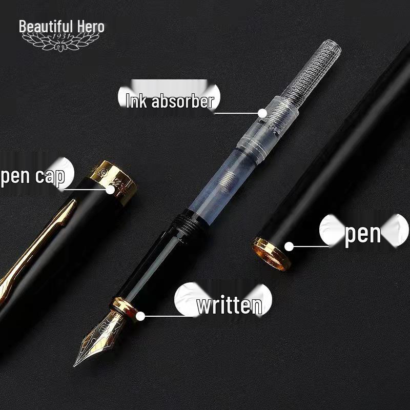 Hero Authentic 1502 Премиальная металлическая перьевая ручка для бизнеса и каллиграфии