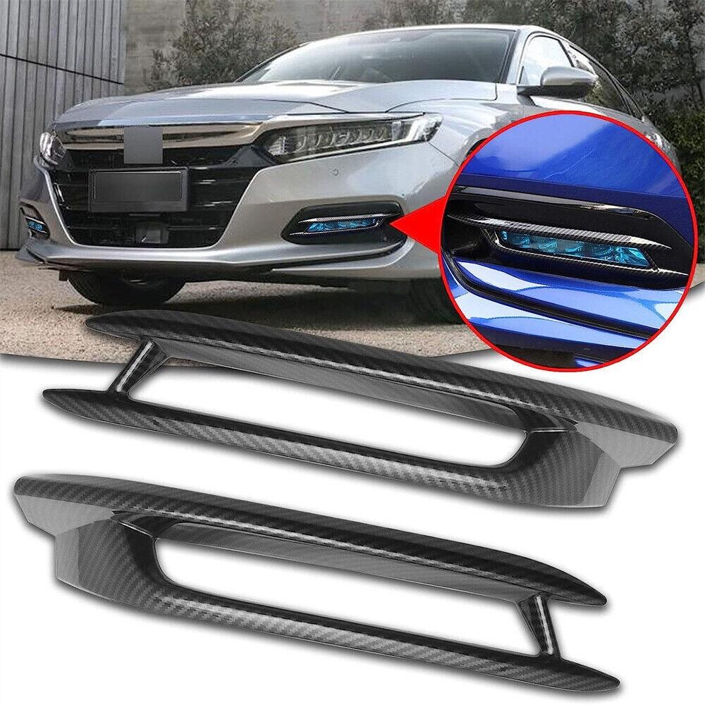 Для 2018- Honda Accord ABS Стиль Углеродного Волокна Автомобиль Передний Противотуманный Фонарь Накладка Отделка