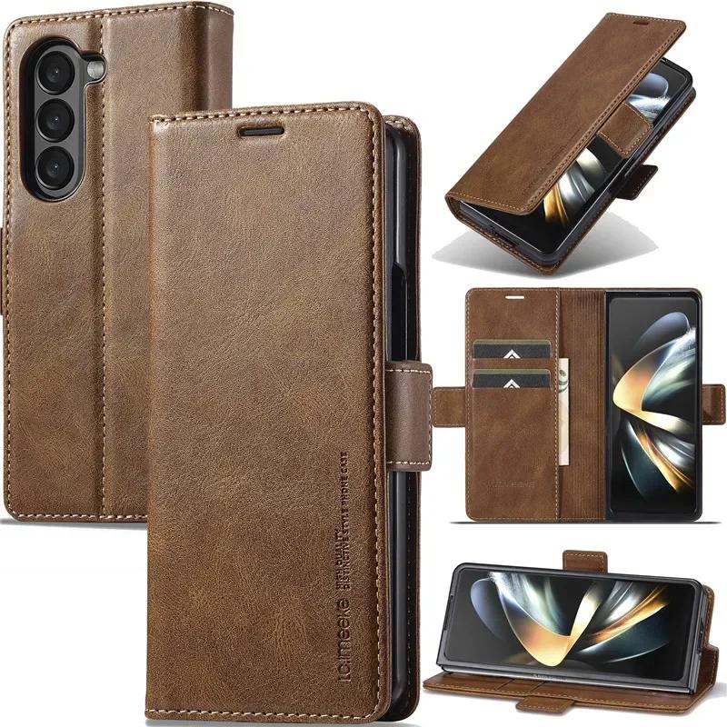 Роскошный магнитный кошелек из ПУ кожи Чехол для Samsung Galaxy Z Fold 3 4 5 6 7 Держатель для карт Карманный чехол для Galaxy Z Fold7 6 5