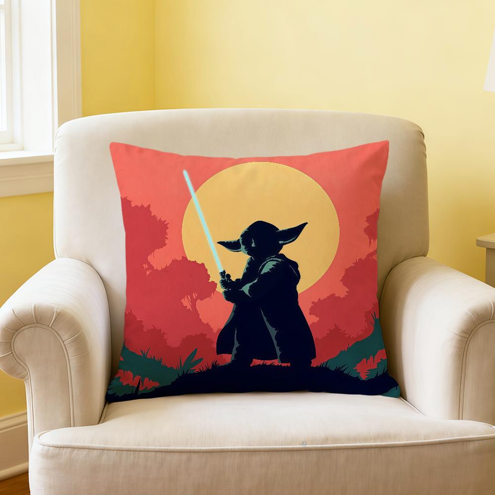 film sstar Wwars The Mandalorian Grogu chibi soft pillowcase Sofa Home Living Room Decor Protective Covers hogar pillowcover