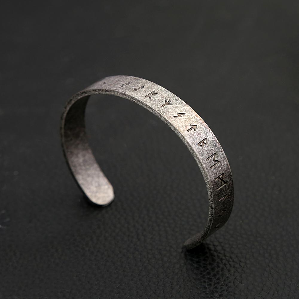 Винтажный браслет викингов с рунами для мужчин и женщин, из нержавеющей стали 316L, простой открытый браслет, амулет, ювелирное украшение, подарок, дропшиппинг.