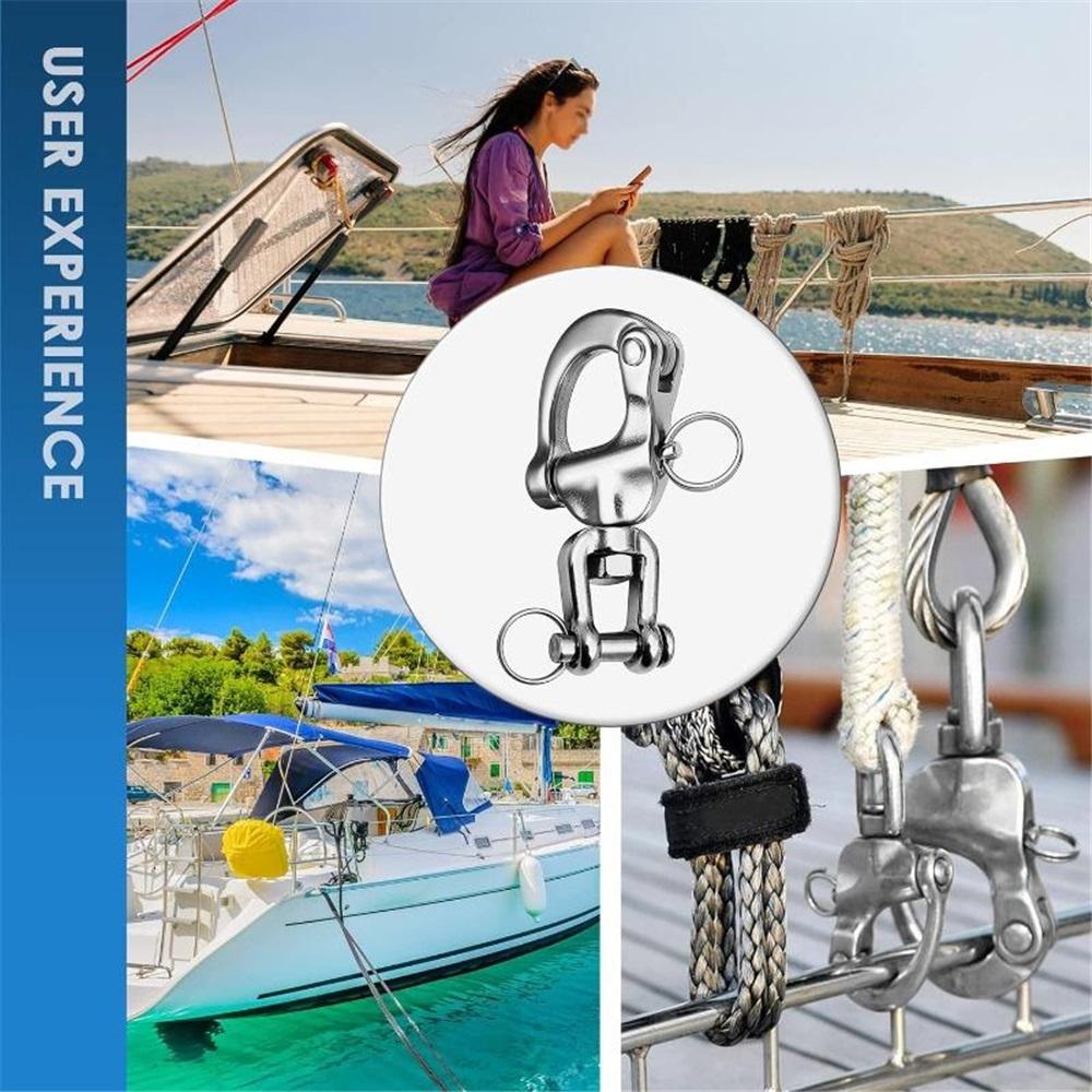 Скоба для парусного фала с защелкой, поворотная скоба из нержавеющей стали 316, быстросъемный карабин для такелажных скоб для парусного спорта