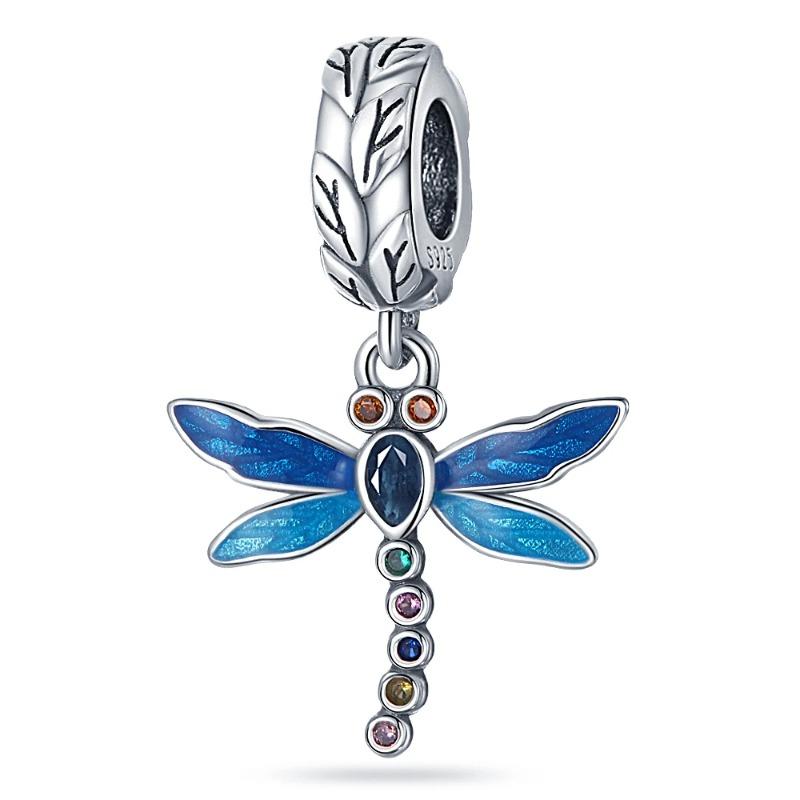 925 Sterling Silver Spring New Animal Beads Fit for Original Bracelet Jewelry Making Butterfly Firefly Chameleon Charms