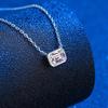 D Color 1 Carat Real Moissanite Emerald Cut Pendant Necklaces Unique Design Classic Women Wedding Link Chain Necklace Fine Jewelry