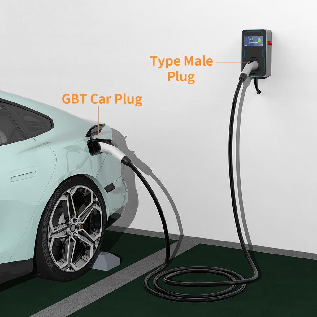 WUFEN 16A/32A 3.5/7/11/22kW Type 2 to GBT Protable Charging Cable IEC 62196-2 Charger For Electric Vehicles Car Public Station
