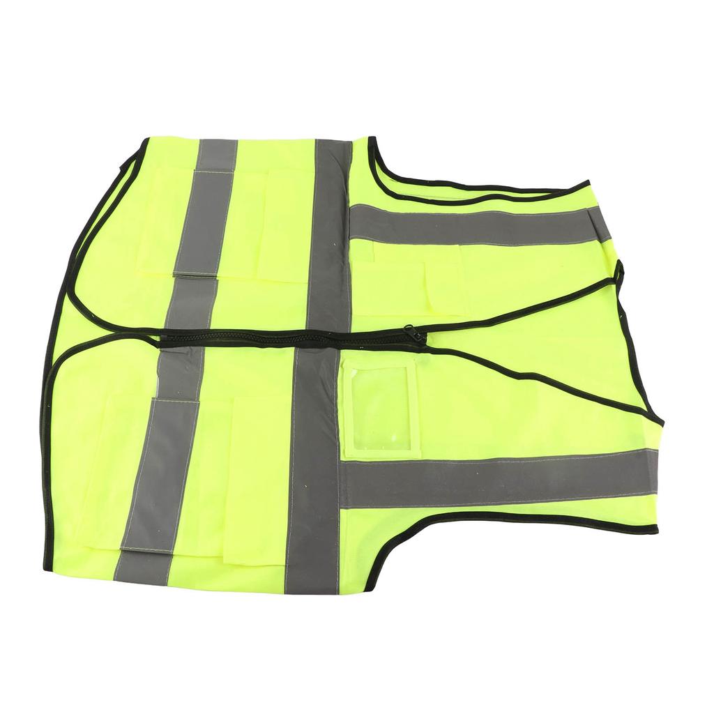 Reflective Safety Vests Practical High Visibility Vest with Multi Pockets and Zipper for