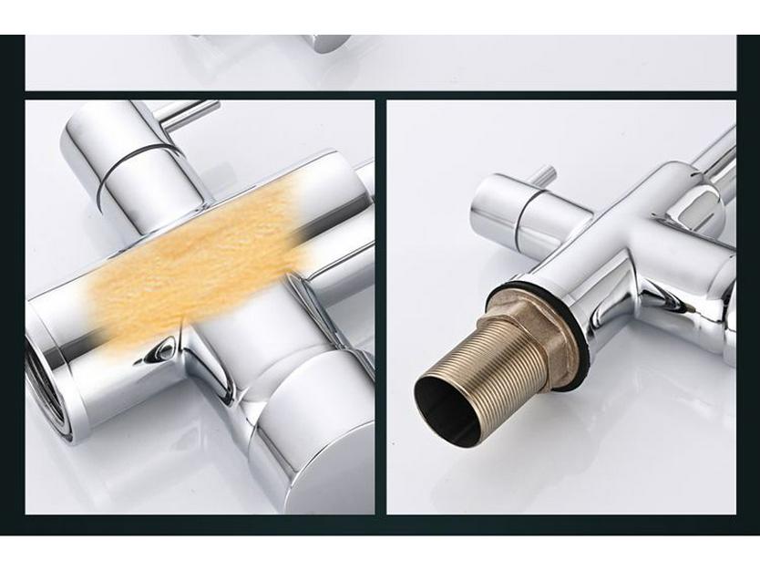 Rotatable Brass Kitchen Faucet: 3-in-1 Hot & Cold Water Purification with Splash-Proof Design