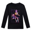KPop Охотники на демонов Детская футболка с длинным рукавом Мультяшный повседневный топ с круглым вырезом для мальчиков и девочек Модная свободная молодежная одежда